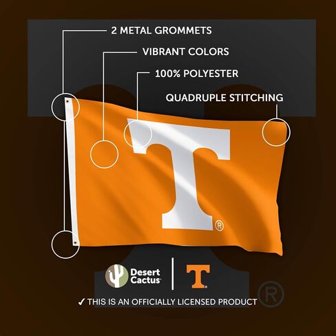 Desert Cactus University of Tennessee Flag Knoxville Volunteers Vols UT Flags Banners 100% Polyester Indoor Outdoor 3x5 (Style 1) in Saudi Arabia