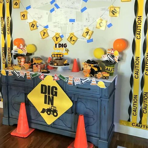 41 Pcs Construction 2nd Birthday Cupcake Topper Dump Truck Two Years Old Cake Topper Excavator Tractor Two Cake Food Picks Decorations for Construction Theme 2nd Birthday Party Cake Supplies in Kuwait