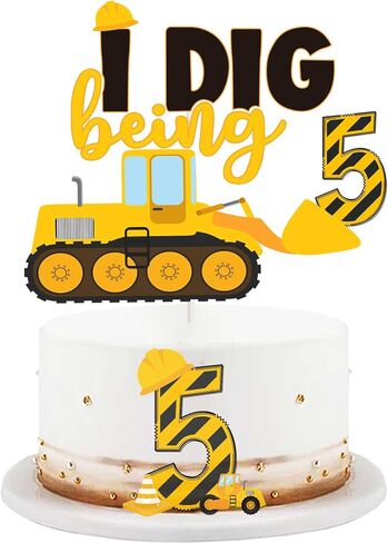 41 Pcs Construction 2nd Birthday Cupcake Topper Dump Truck Two Years Old Cake Topper Excavator Tractor Two Cake Food Picks Decorations for Construction Theme 2nd Birthday Party Cake Supplies in Kuwait