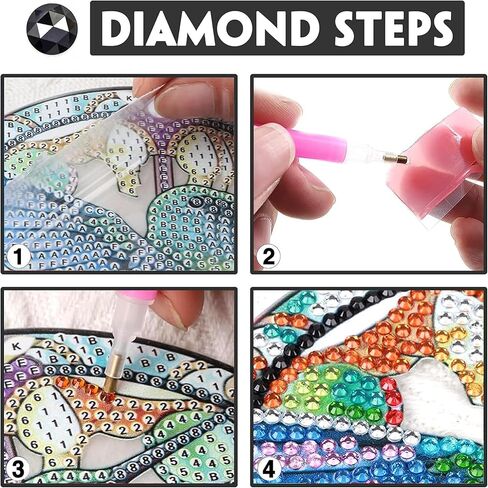 Yomiie Raccoon Animal Sun Catcher Window Hanging - DIY Double Sided Diamond Painting Pendant Kits for Adults, 5D Acrylic Diamonds Art Ornament for Indoor/Outdoor Garden Home Autumn Decor (8x8 inch) in Saudi Arabia