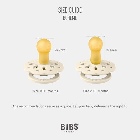 BIBS Pacifiers 0-6 Months | Boheme Collection 2-Pack | BPA-Free Round Natural Rubber Nipple | Made in Denmark | Violet Sky/Mauve Color Pacifier in Saudi Arabia