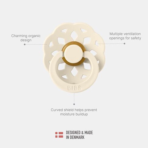 BIBS Pacifiers 0-6 Months | Boheme Collection 2-Pack | BPA-Free Round Natural Rubber Nipple | Made in Denmark | Violet Sky/Mauve Color Pacifier in Saudi Arabia