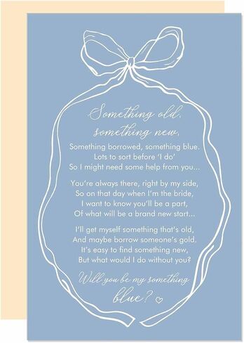 Will You Be My Something Blue? Unique Bridesmaid Proposal Card, Something Blue Bridal Party Ask Card, Non Traditional Wedding Gift in Saudi Arabia