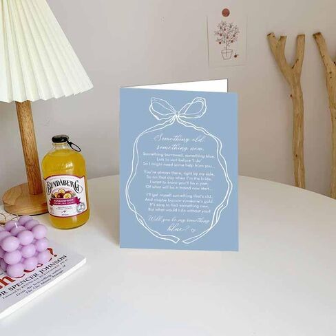 Will You Be My Something Blue? Unique Bridesmaid Proposal Card, Something Blue Bridal Party Ask Card, Non Traditional Wedding Gift in Saudi Arabia