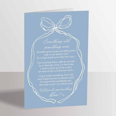 Will You Be My Something Blue? Unique Bridesmaid Proposal Card, Something Blue Bridal Party Ask Card, Non Traditional Wedding Gift in Saudi Arabia