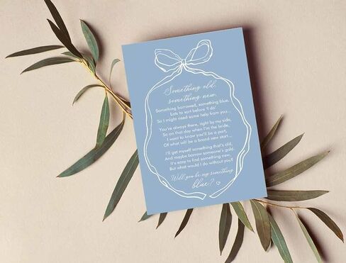 Will You Be My Something Blue? Unique Bridesmaid Proposal Card, Something Blue Bridal Party Ask Card, Non Traditional Wedding Gift in Saudi Arabia