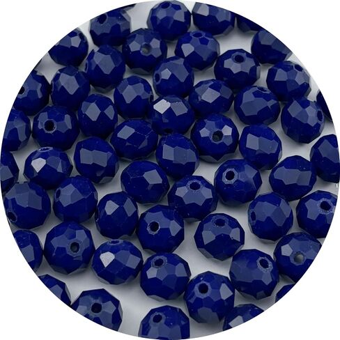 100pcs 8mm Crystal Glass Beads Faceted Rondelle Glass Spacer Beads for Bracelets Necklace Pendants Earrings Key Chains Jewelry Making(Dark Blue Porcelain) in Saudi Arabia