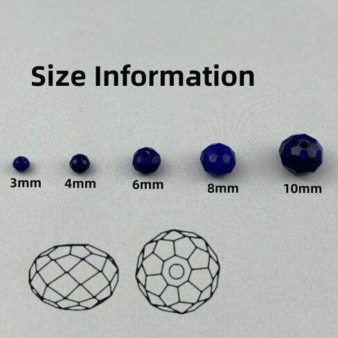 100pcs 8mm Crystal Glass Beads Faceted Rondelle Glass Spacer Beads for Bracelets Necklace Pendants Earrings Key Chains Jewelry Making(Dark Blue Porcelain) in Saudi Arabia