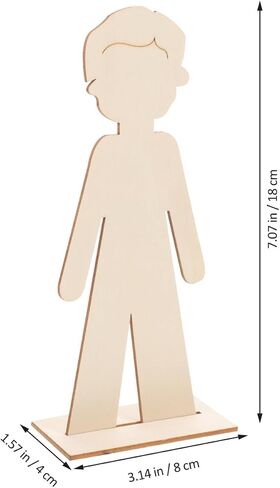 NUOBESTY 20pcs People Wooden Slices Wooden Human Cutouts Chips Blank People Cutouts Labels Fragments Human Crafts in Kuwait