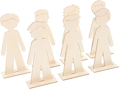 NUOBESTY 20pcs People Wooden Slices Wooden Human Cutouts Chips Blank People Cutouts Labels Fragments Human Crafts in Kuwait