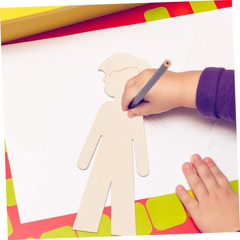 NUOBESTY 20pcs People Wooden Slices Wooden Human Cutouts Chips Blank People Cutouts Labels Fragments Human Crafts in Kuwait