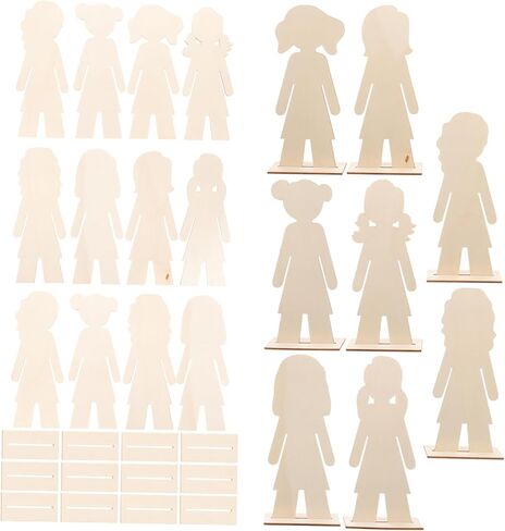NUOBESTY 20pcs People Wooden Slices Wooden Human Cutouts Chips Blank People Cutouts Labels Fragments Human Crafts in Saudi Arabia