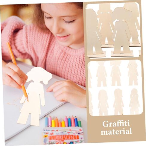 NUOBESTY 20pcs People Wooden Slices Wooden Human Cutouts Chips Blank People Cutouts Labels Fragments Human Crafts in Saudi Arabia