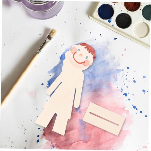 NUOBESTY 20pcs People Wooden Slices Wooden Human Cutouts Chips Blank People Cutouts Labels Fragments Human Crafts in Saudi Arabia