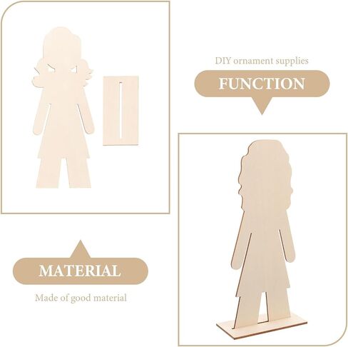 NUOBESTY 20pcs People Wooden Slices Wooden Human Cutouts Chips Blank People Cutouts Labels Fragments Human Crafts in Saudi Arabia