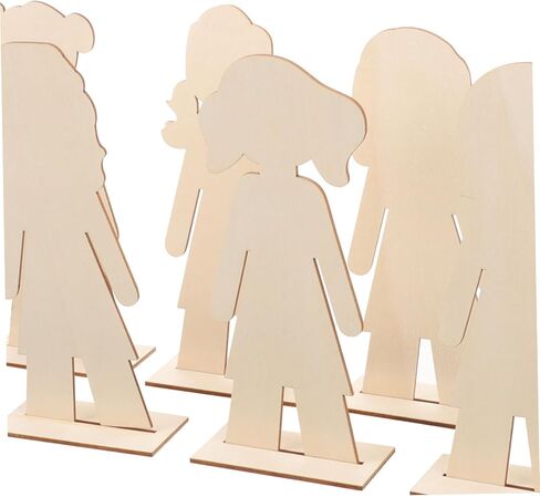 NUOBESTY 20pcs People Wooden Slices Wooden Human Cutouts Chips Blank People Cutouts Labels Fragments Human Crafts in Saudi Arabia
