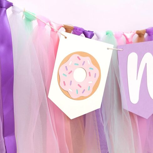 Donut High Chair Banner - Donut Grow Up Highchair Banner, Sweet One Birthday Party Decorations for First Birthday Party, Anniversary, Cake Smash, Photo Props... in Saudi Arabia
