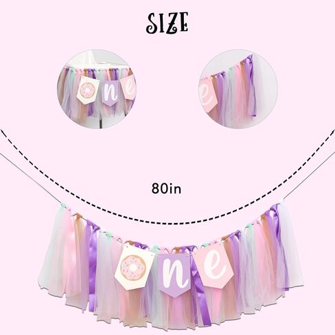 Donut High Chair Banner - Donut Grow Up Highchair Banner, Sweet One Birthday Party Decorations for First Birthday Party, Anniversary, Cake Smash, Photo Props... in Saudi Arabia