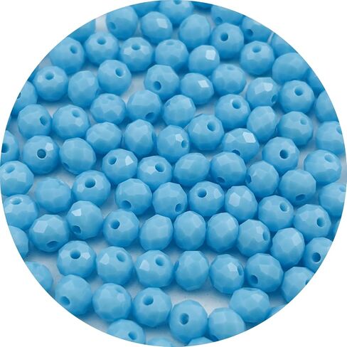 100pcs 8mm Crystal Glass Beads Faceted Rondelle Glass Spacer Beads for Bracelets Necklace Pendants Earrings Key Chains Jewelry Making(Dark Blue Porcelain) in Saudi Arabia