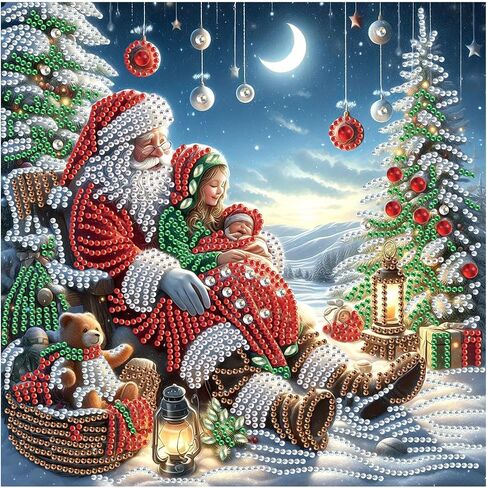 Tontut Diamond Painting Kit for Adult Beginners, Smiling Hat Snowman 5D Special Diamond DIY Crystal Rhinestone Crafts for Home Wall Decoration in Kuwait