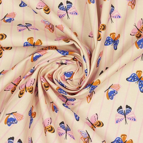 Sugar Petals Floral Fabric by The Yard – Premium Cotton | Petal & Flutter Collection – Coordinated Floral & Butterfly Print Collection for Quilting, Sewing, and Crafts (1 Yard pre Cut) in Kuwait