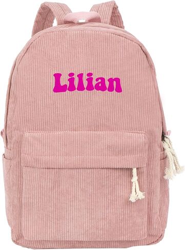 MT WORLD Kids Corduroy Backpack Personalized Toddler Backpacks for Boys - Custom Green Toddler Bookbag with Embroidered Name - Infant Daycare Bag for School Travel - Fit for Folder in Saudi Arabia