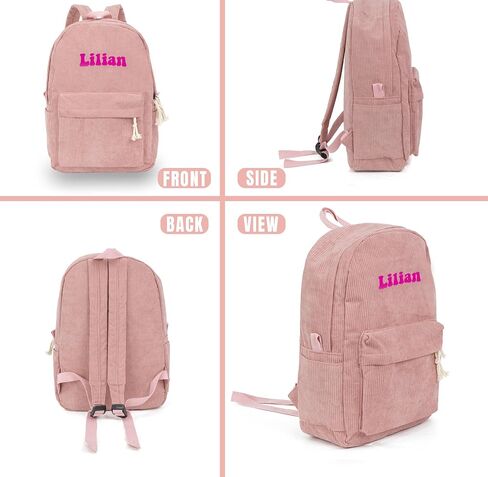 MT WORLD Kids Corduroy Backpack Personalized Toddler Backpacks for Boys - Custom Green Toddler Bookbag with Embroidered Name - Infant Daycare Bag for School Travel - Fit for Folder in Saudi Arabia