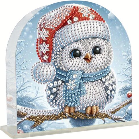 Diamond Art Painting Napkin Holder, Christmas Owl Clear Acrylic Table Napkin Holder, Modern Kitchen Napkin Cocktail Vertical Napkin Holder for Dining Room Table, Bar, Bathroom in Kuwait