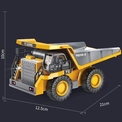 RC Construction Truck, 2.4G High Tech 11 Channels RC Excavator Dump Trucks Bulldozer Alloy Plastic Engineering Vehicle Electronic Toys for Boy Gifts (Color : Black Excavator, Size : 1 Battery in Saudi Arabia