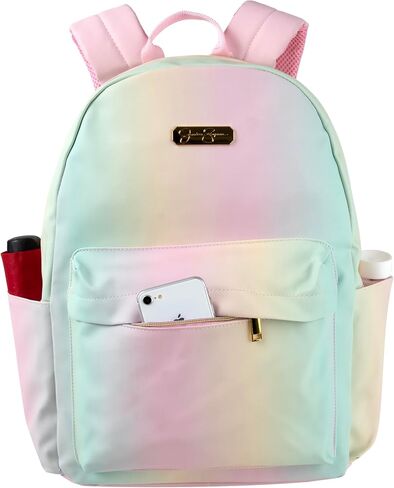 Jessica Simpson Women’s Designer Laptop Backpack with Side Pockets, Padded Straps | Classic Modern Backpack for Women (Ombre Rainbow), Large in Saudi Arabia