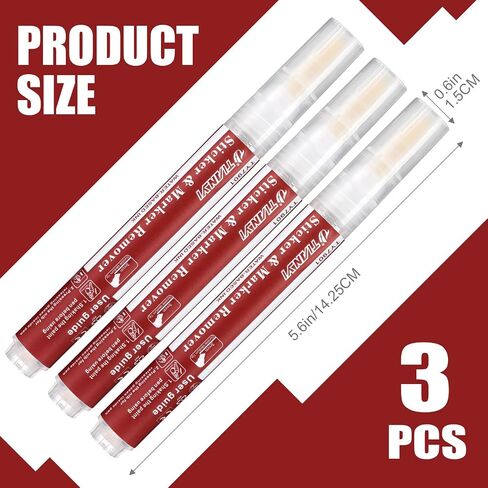 Marspark 3 PCS Remover Remover Amover Pens for Licky Resiles Multi-Surface Removal Marker Remover for Forture Tile Glue Glue Label Label Label in Saudi Arabia