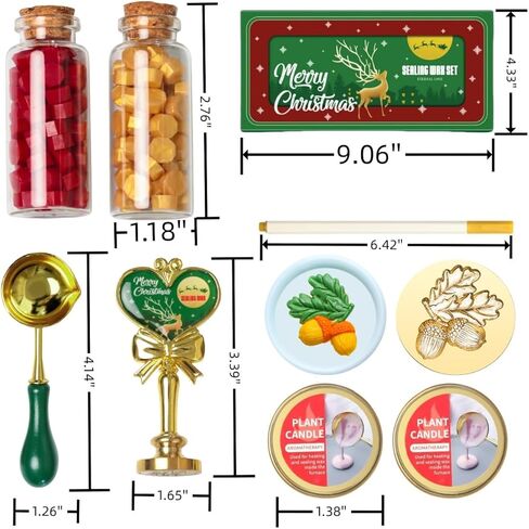 طقم ختم الختم الشمع عيد الميلاد ، Atopbb Santa Claus Northpole Seal Seal Seal Kit مع صندوق هدايا عيد الميلاد ، مجموعة ختم الشمع مع 2 زجاجة شمع ، ملعقة الشمع ، قلم ختم الشمع (1A) in Kuwait