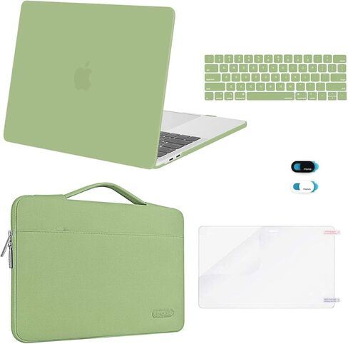 MOSISO Compatible with MacBook Pro 13 inch Case M2 2024, 2023, 2022-2016 A2338 M1 A2251 A2289 A2159 A1989 A1708 A1706, Plastic Hard Case&Bag&Keyboard Skin&Webcam Cover&Screen Protector, Rose Quartz in Kuwait