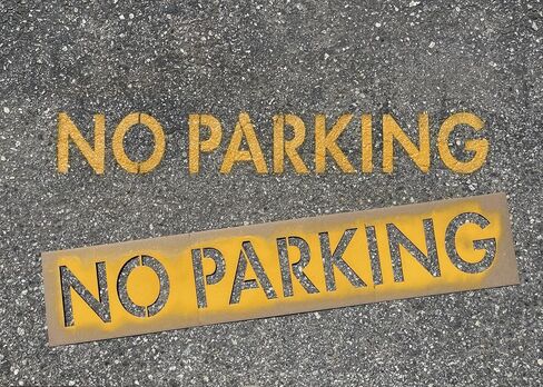 APS 12" NO Parking Stencils for Lots, Curbs, Garages | Reusable Lot Stencils for Pavement Markings | All Surface Parking Stencil | Made in USA with Recycled Cardboard in Saudi Arabia