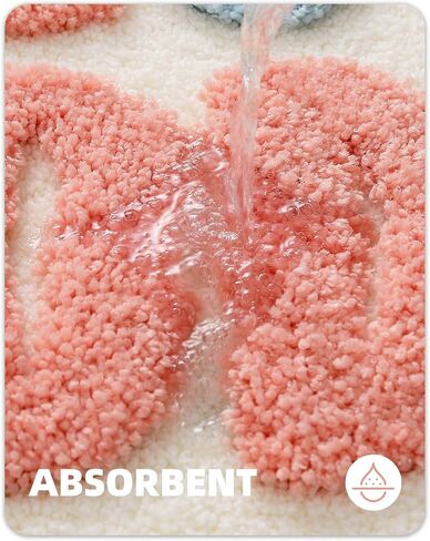 Color&Geometry Peachy Clean Bath Mat: Cute & Funny Bathroom Rugs - Non Slip & Machine Washable & Absorbent Bathmat - Apartment Decor Aesthetic - 24" X 36" in Saudi Arabia