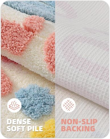 Color&Geometry Peachy Clean Bath Mat: Cute & Funny Bathroom Rugs - Non Slip & Machine Washable & Absorbent Bathmat - Apartment Decor Aesthetic - 24" X 36" in Saudi Arabia