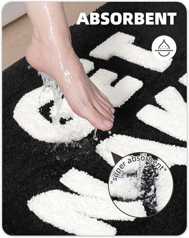 سجادة حمام نظيفة باللون والهندسة: سجاد حمام لطيف ومضحك - بساط حمام غير قابل للانزلاق وقابل للغسل في الغسالة - ديكور جمالي للشقق - 24 بوصة × 36 بوصة in Kuwait