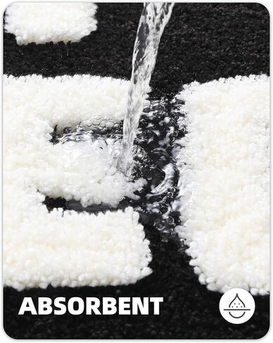 سجادة حمام نظيفة باللون والهندسة: سجاد حمام لطيف ومضحك - بساط حمام غير قابل للانزلاق وقابل للغسل في الغسالة - ديكور جمالي للشقق - 24 بوصة × 36 بوصة in Kuwait