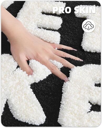 سجادة حمام نظيفة باللون والهندسة: سجاد حمام لطيف ومضحك - بساط حمام غير قابل للانزلاق وقابل للغسل في الغسالة - ديكور جمالي للشقق - 24 بوصة × 36 بوصة in Kuwait