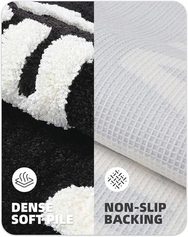 سجادة حمام نظيفة باللون والهندسة: سجاد حمام لطيف ومضحك - بساط حمام غير قابل للانزلاق وقابل للغسل في الغسالة - ديكور جمالي للشقق - 24 بوصة × 36 بوصة in Kuwait