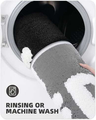 سجادة حمام نظيفة باللون والهندسة: سجاد حمام لطيف ومضحك - بساط حمام غير قابل للانزلاق وقابل للغسل في الغسالة - ديكور جمالي للشقق - 24 بوصة × 36 بوصة in Kuwait