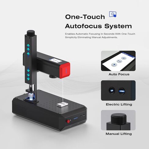 SPANCER B6 60W JPT MOPA FIBER LASER ENGRAVER ، شاشة التركيز التلقائي ، نقاش ليزر محمول ، علامات بالألوان ، 150 مم × 150 مم ، متوافق مع Lightburn ، ليزر للمعادن والبلاستيك ، المجوهرات in Kuwait