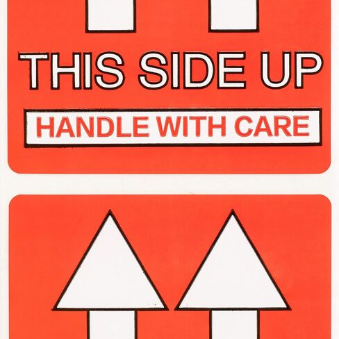 This Side UP - Handle with Care Pre-Printed Labels/Stickers (2" x 2") 1 Roll / 500 Labels per Roll in Saudi Arabia