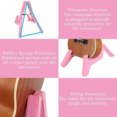 EASTROCK Folding Ukulele Stand ABS Stand for Mandolins/Violins Adjustable Portable Instrument Stand for Ukulele Accessories Mini Guitar Stand for Small Musical Instruments Concert Soprano/Tenor Ukulele/Banjo in Saudi Arabia