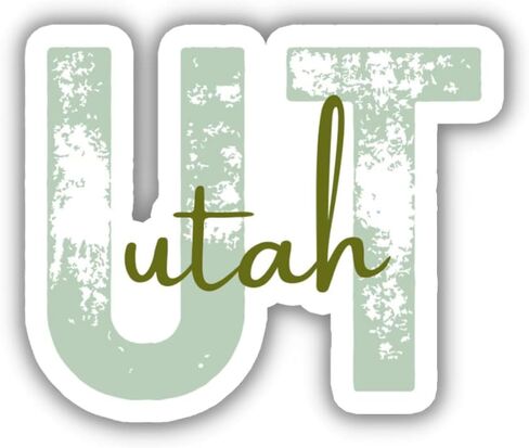 Utah State Travel Sticker, Multiple Colors, UT State Code, Vinyl Laptop Water Bottle Planner Journal Places I've Been, Luggage Decal (Green) in Kuwait