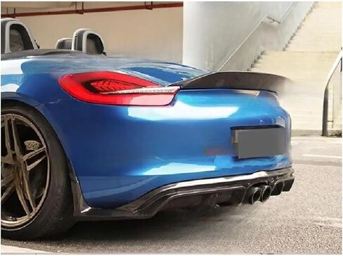 ألياف الكربون الخلفية المفسد الجذع الأجنحة الشفاه متوافقة مع 981 Cayman Boxster 2013-2015 FRP أسود خلفي الديكور (FRP الأسود غير لامع) in Kuwait