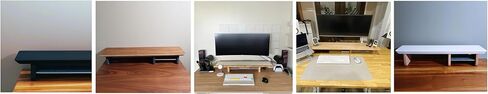 46" Dual Monitor Desk Shelf with Aluminum Under-Shelf | Large Monitor Riser | Office Storage | Desk Table | (ONE SMALL SHELF )(DARK WALNUT) in Saudi Arabia