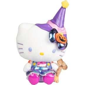 Jazwares Hello Kitty and Friends, 8-Inch Hello Kitty Halloween Plush Wearing a Witch Costume - Officially Licensed Sanrio Product from Ages 6+