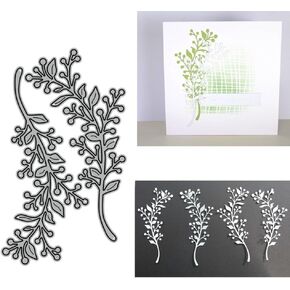 Two Leaves Metal Cutting Dies for Card Making, Paper Embossing Die Cuts Kit Templates Supplies, Photo Frame Album DIY Scrapbooking Stencils Sets