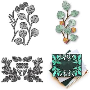 Fruit Branches and Leaves Metal Cutting Dies for Card Making, Paper Embossing Die Cuts Kit Templates Supplies, Photo Frame Album DIY Scrapbooking Stencils Sets